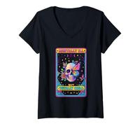 Donna Malata di Mente ma Totalmente Rilassata Skull Butterfly Maglietta con Collo a V