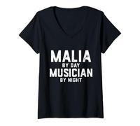 Donna Malia Musicista Costume Gen Z Millennial Music Malia Song Maglietta con Collo a V