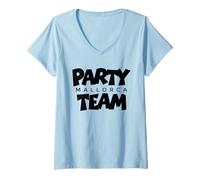 Donna Mallorca Party Team Maglietta con Collo a V