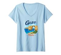 Donna Malta Gozo Maglietta con Collo a V