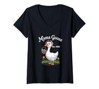 Donna Mama Goose è 2025 Maglietta con Collo a V