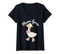 Donna Mama Goose Mother's Day Tee - Cute for Mom Maglietta con Collo a V