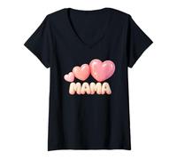 Donna Mama Needs Coffee Cute Mom Caffeine Mothers Day Gift Maglietta con Collo a V