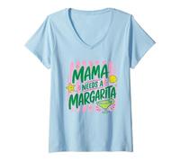 Donna Mama Needs Margarita Fun Mom Beach Drink Design Maglietta con Collo a V