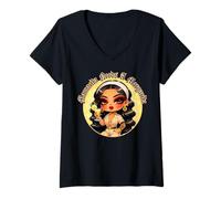 Donna Mamacita Needs A Margarita Proud Latina Mom Spanish Chibi Maglietta con Collo a V