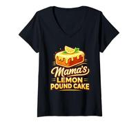 Donna Mama's Lemon Pound Cake Cool Food Lovers Mothers Maglietta con Collo a V