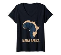 Donna Mamma Africa Maglietta con Collo a V