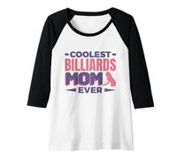 Donna Mamma Biliardo Palle da Stecca Mamma Giocatore Maglia con Maniche Raglan