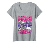 Donna Mamma del K-Pop Compleanno Ragazza Coreana Musica Ragazza Maglietta con Collo a V