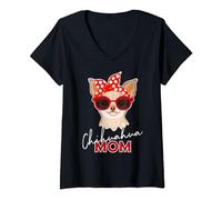 Donna Mamma di cani Chihuahua Maglietta con Collo a V