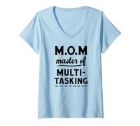 Donna Mamma Mastering Di Multi-tasking - Divertente Mamma Maglietta con Collo a V