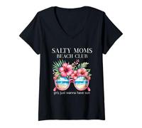 Donna Mamme salate Beach-Club Ragazze Voglio solo avere Sun Mamma Estate Maglietta con Collo a V