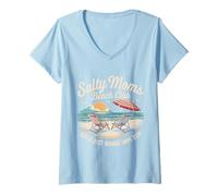 Donna Mamme Salate Beach Club Vacanze Salate Migliore Madre Maglietta con Collo a V