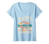 Donna Mamme Salate Beach Club Vacanze Salate Migliore Madre Maglietta con Collo a V