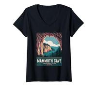 Donna Mammoth Cave National Park Vintage Campeggio Escursionismo Uomo Donna Maglietta con Collo a V
