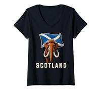 Donna Mammoth scotland Flag Scottish Pride Maglietta con Collo a V