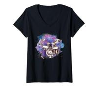 Donna Man Tshirts La batteria distrugge il silenzio I batteristi Maglietta con Collo a V