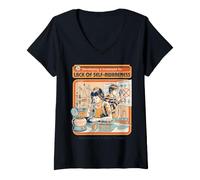 Donna Mancanza di Auto Consapevolezza Vintage Scienza Sarcasmo Grafico Maglietta con Collo a V