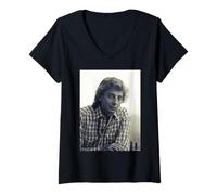 Donna Mandy Cantante Barry Manilow di Allan Ballard Maglietta con Collo a V