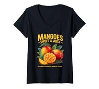Donna Manghi Sweet And Juicy Island Perfection Amante della Frutta Maglietta con Collo a V