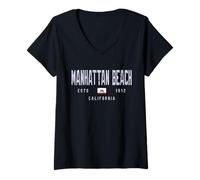 Donna Manhattan Beach California Field/Manhattan Beach CA Maglietta con Collo a V
