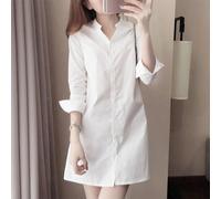 Donna Manica Lunga Scollo a V Sciolto Taglie Forti Ufficio Lavoro Mini Estivo