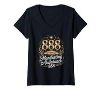 Donna Manifesting Abundance 888 Numero Angelico Maglietta con Collo a V