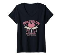 Donna Maniglia con Cura I Remember Everything Design Vintage Maglietta con Collo a V