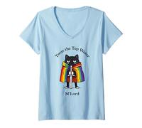 Donna Mantello Arcobaleno TWAS The Tap Water M'Lord Cat Knight Maglietta con Collo a V