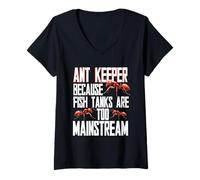 Donna Mantenimento delle Formiche Maglietta con Collo a V