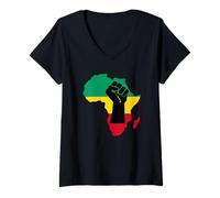Donna Mappa - Black Fist Africa Maglietta con Collo a V
