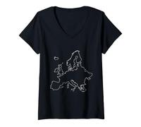 Donna Mappa degli Amanti dell'Europa, Viaggi Maglietta con Collo a V