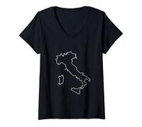 Donna Mappa degli Amanti dell'Italia, Viaggi Maglietta con Collo a V