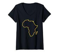Donna Mappa Pan African Colors Africa Maglietta con Collo a V