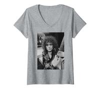 Donna Marc Bolan T Rex sul palco per Rock On con 45 Programma televisivo 1975 Maglietta con Collo a V