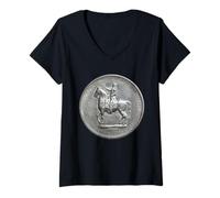 Donna Marchese de Lafayette a cavallo Moneta Dollaro Argento Maglietta con Collo a V
