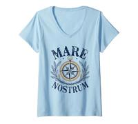 Donna Mare Nostrum Maglietta con Collo a V