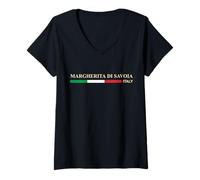 Donna Margherita di Savoia Italia Maglietta con Collo a V