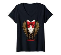 Donna Mariachi - Costume da smoking messicano, per Halloween, stile messicano Maglietta con Collo a V