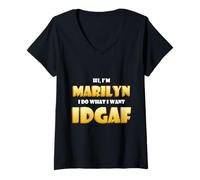 Donna Marilyn Joke IDGAF Meme Funny Halloween Costume Marilyn Maglietta con Collo a V