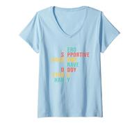 Donna Marito Eroe Supporto Bello Forte Maglietta con Collo a V