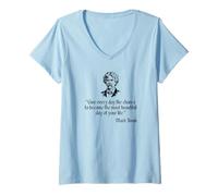 Donna Mark Twain Camicia Mark Twain Most Beautiful Day Quote Maglietta con Collo a V