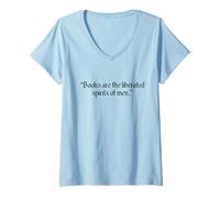 Donna Mark Twain Shirt Marl Twain Libri Citazione Maglietta con Collo a V