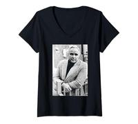 Donna Marlon Brando Apocalypse Ora l'attore Padrino Maglietta con Collo a V