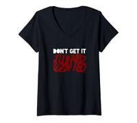 Donna Maroon Rosso Borgogna Don't Get It Twisted Maroon Graphic Maglietta con Collo a V