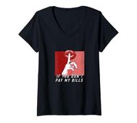 Donna Maroon Rosso Borgogna Hush Now Maroon Rosso Distressed Grafica Maglietta con Collo a V