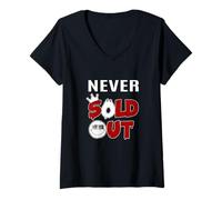 Donna Maroon Rosso Borgogna Never Sold out Grafica Borgogna Maglietta con Collo a V