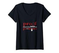 Donna Maroon Rosso Borgogna Proof Over Promises Borgogna Grafica Maglietta con Collo a V