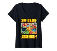 Donna Marvel Avengers 3rd Grade Assemble! First Day Back to School Maglietta con Collo a V