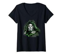 Donna Marvel Avengers Doomsday Doctor Doom Water Color Bust Maglietta con Collo a V